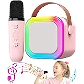Karaoke Machine for Kids Microphone Gifts for Teen Girls Toys Age 6-8 for Kids 4 5 7 9 6 8 10 Year Old Christmas Birthday Gift Ideas (Pink)