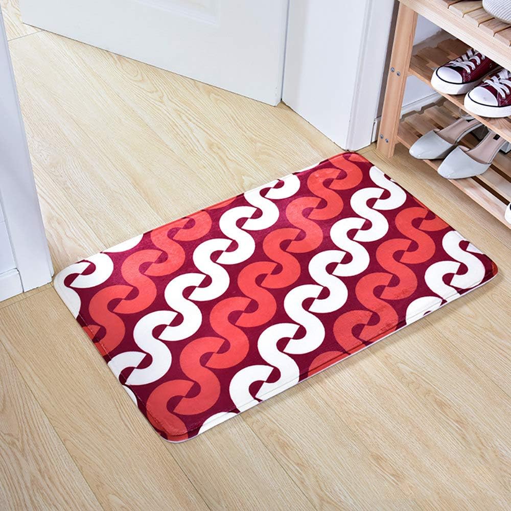 ZBHDC Alfombra De Baño Cocina Antideslizante Absorbente, Alfombra roja