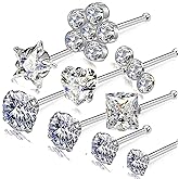 Carperton 14k Gold Plated Nose Rings Studs for Women 316L Surgical Steel Nose Piercings 22g/20g/18g Gauges 1.5mm/2mm/2.5mm/3mm/3.5mm/4.5mm Sizes