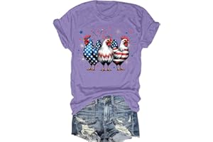 USCHARM She Loves Jesus and America Too Shirt Women American Flag Christian Cross Patriotic Short Sleeve Religious Quote Tops