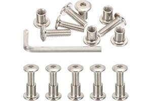 PATIKIL M6x20mm Hex Drive Socket Cap Bolt, 10 Set Chicago Screw Binding Post Screw Carbon Steel Dowel Nut with Hex Wrench for