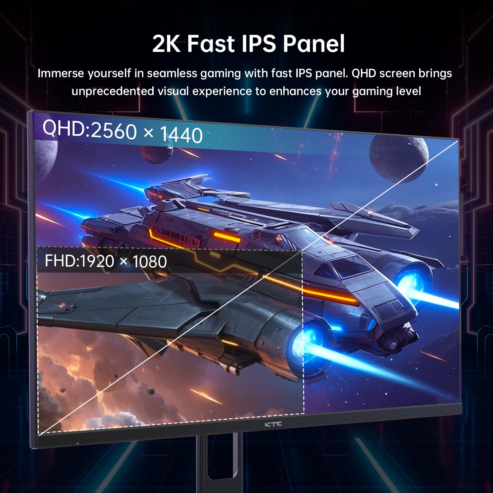 Ktc 27-Inch Gaming Monitor Displaying Fast-Paced Gaming Content With Motion Clarity
