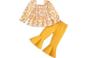 Kucnuzki Baby Girl Clothes Toddler Girl Outfits Fall Winter Long Sleeve T Shirts Top Flare Leggings Pants Kids Clothing