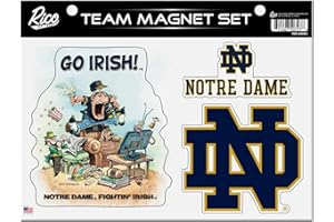Rico Industries NCAA Notre Dame Fighting Irish - ND Gary Patterson The Fan Team Magnet Set 8.5" x 11" - Home Décor - Regrigerator, Office, Kitchen