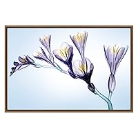 SIGNWIN Framed Canvas Wall Art Lavendar, Yellow and Teal Color Freesia X-Ray Photo Floral Plants Digital Art Minimalism Modern 3D Colorful for Living Room, Bedroom, Office - 16