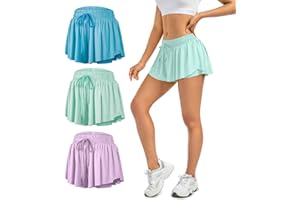 Leftear Flowy Shorts for Women Gym Yoga Athletic Workout Running Tennis Skirts Spandex Cute Clothes Casual Summer 3Pack