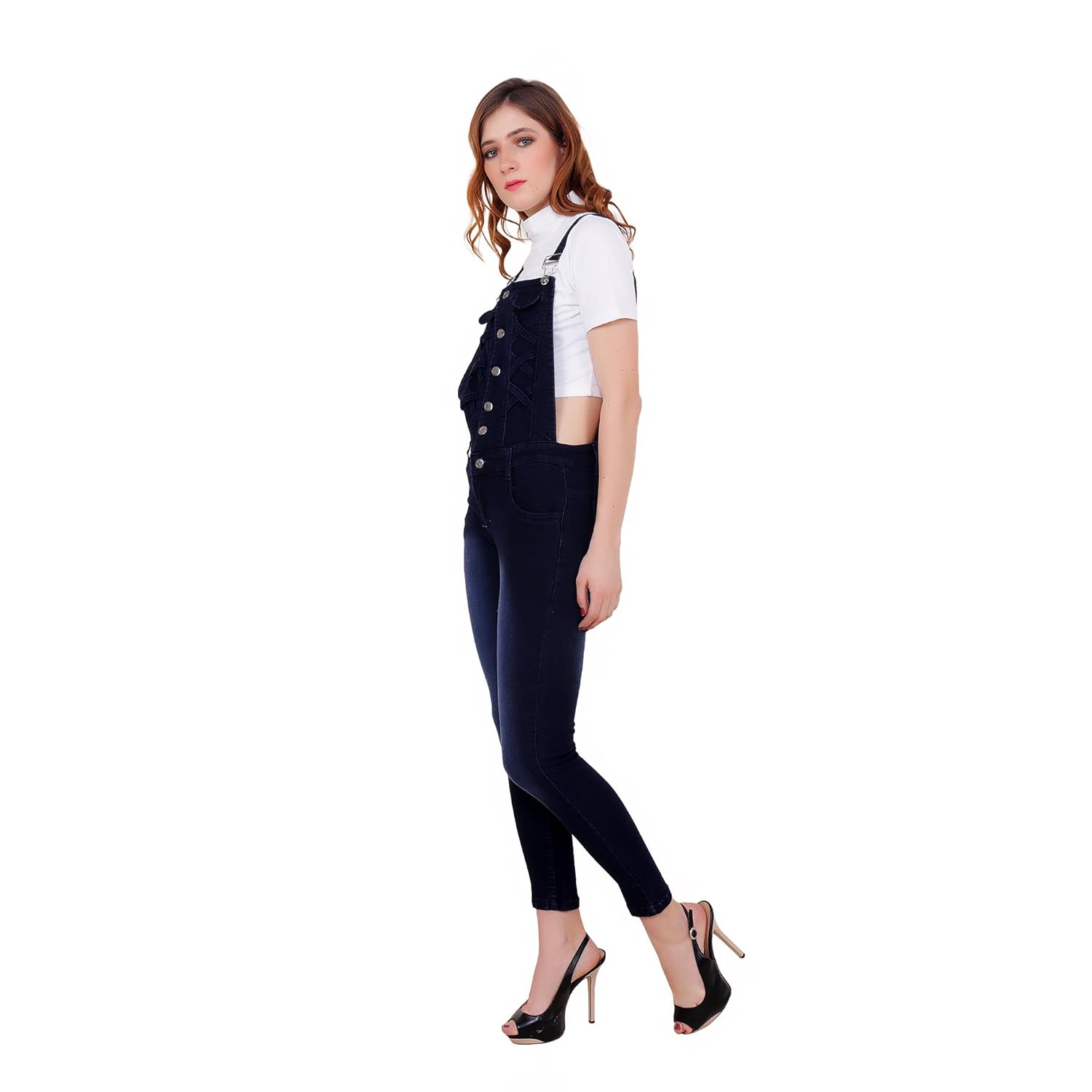 janoon women slim fit denim dungaree