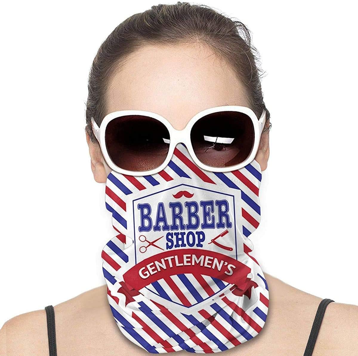 Emblem of Barber Shop Máscara facial con bandanas para bufanda