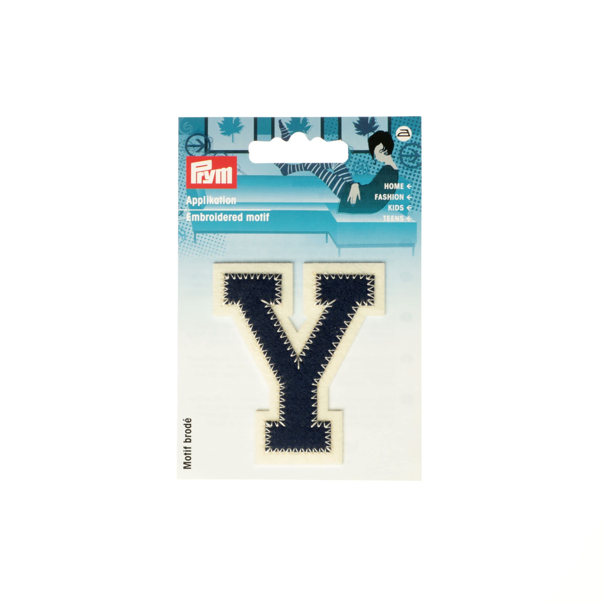 Prym 924524 Appliqué Letter Y Blue/Ecru