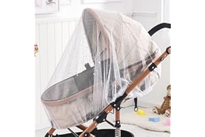 BQSAZHYJ Mosquito Net for Stroller,Baby Pram Net Portable Star Print Stroller Netting Cover Perfect Bug Net for Strollers,Bassinets,Mini Crib,Cradles and Playards (White Star), yecwz002