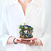 Freshcut Paper Pop Up Cards, Mini Starlit Nativity, 6 Inch Mini Sized 3D Popup Greeting Card and Paper Nativity Scene, Christmas Cards, Holiday Card, Blank Notecard & Envelope