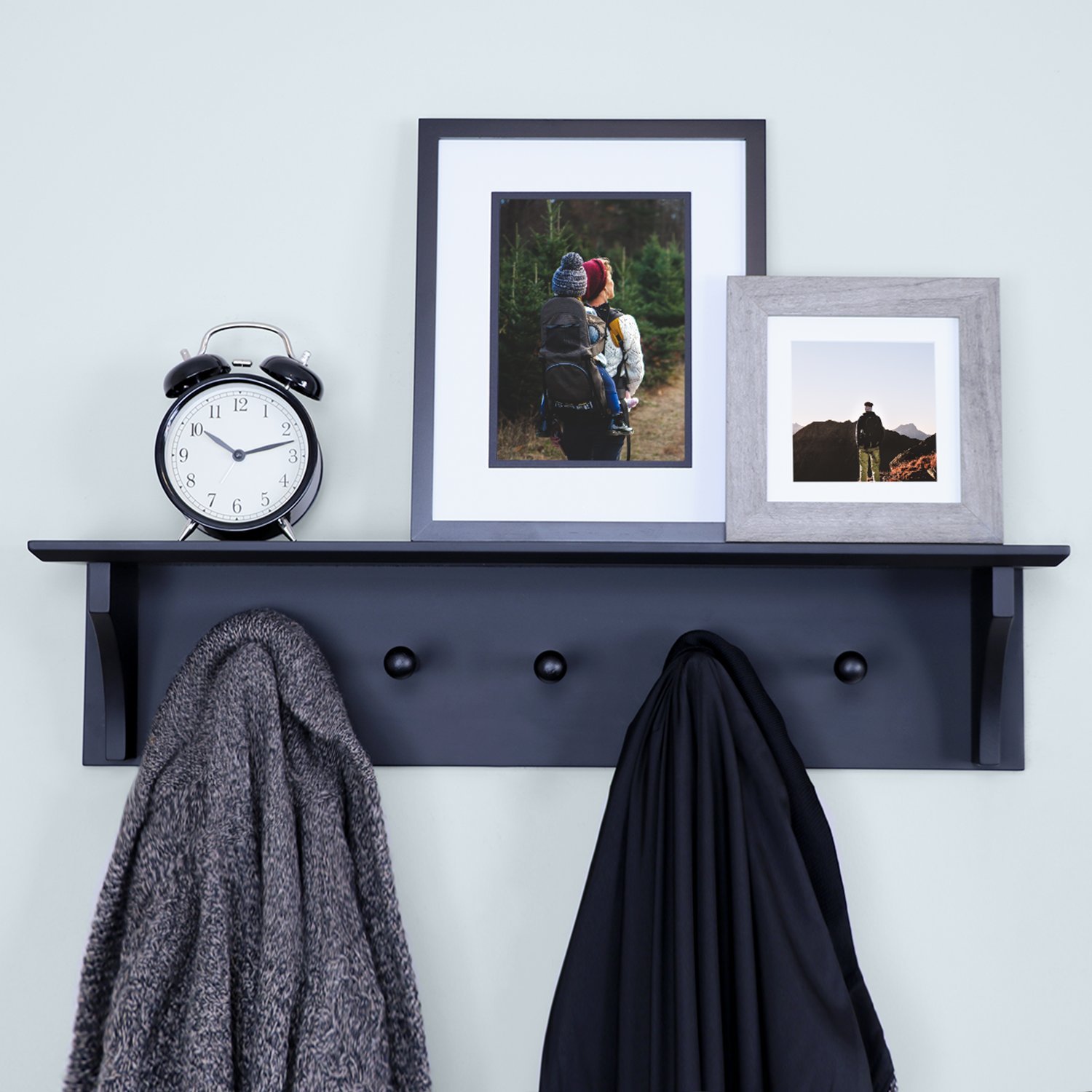 Best Coat Rack Wall Mounted With Shelf Black