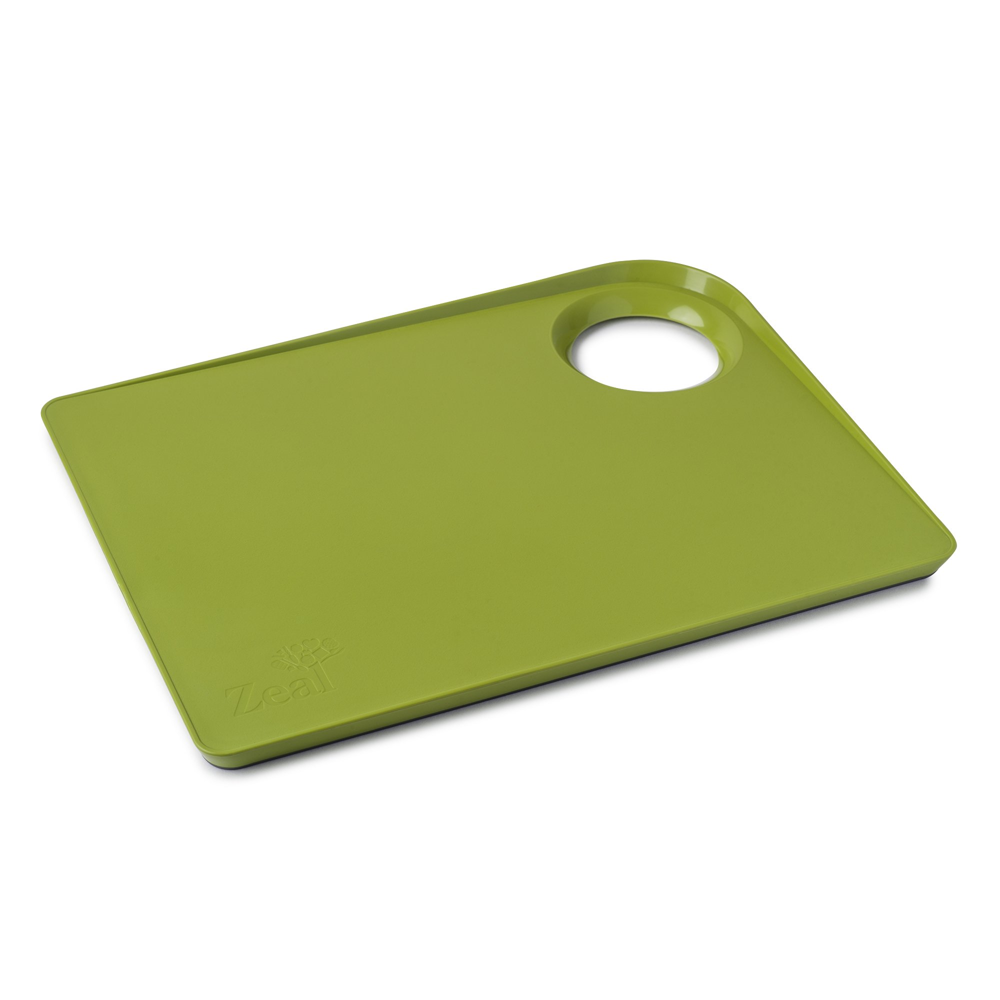 Zeal Straight to Pan” Kitchen Chopping Board with Non-Slip Base-Large (15”/39cm), Lime Green, 38.5 x 28.5 x 2.5 cm