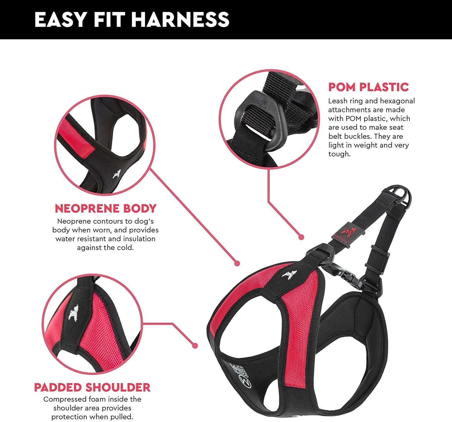 Gooby Easy Fit Step-In Harness Light and Comfortable, Large, Orange, Large chest (21.3-24.3") - Image 5