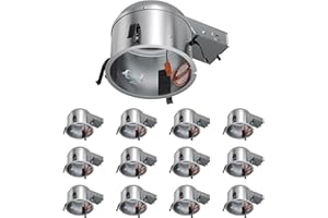 Anyhome 12 Pack 6 Inch Recessed Lighting Shallow, 2024 Version IC Rated & Air Tight Can Light Housing Remodel, Recessed Retrofit Downlight Housing, TP24 Connector, ETL Listed