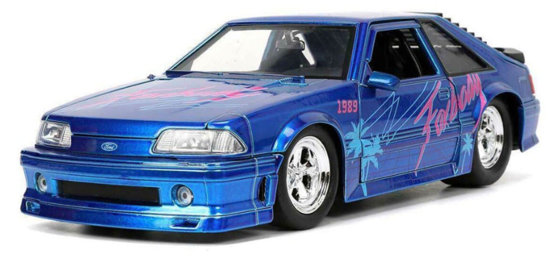 I Love The 80s 1:24 1989 Ford Mustang GT Die-Cast Car, Toys for Kids and Adults