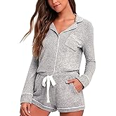 Aamikast Womens Pajama Sets Button Down Long Sleeve Sleepwear Soft 2 Piece Pjs Lounge Set