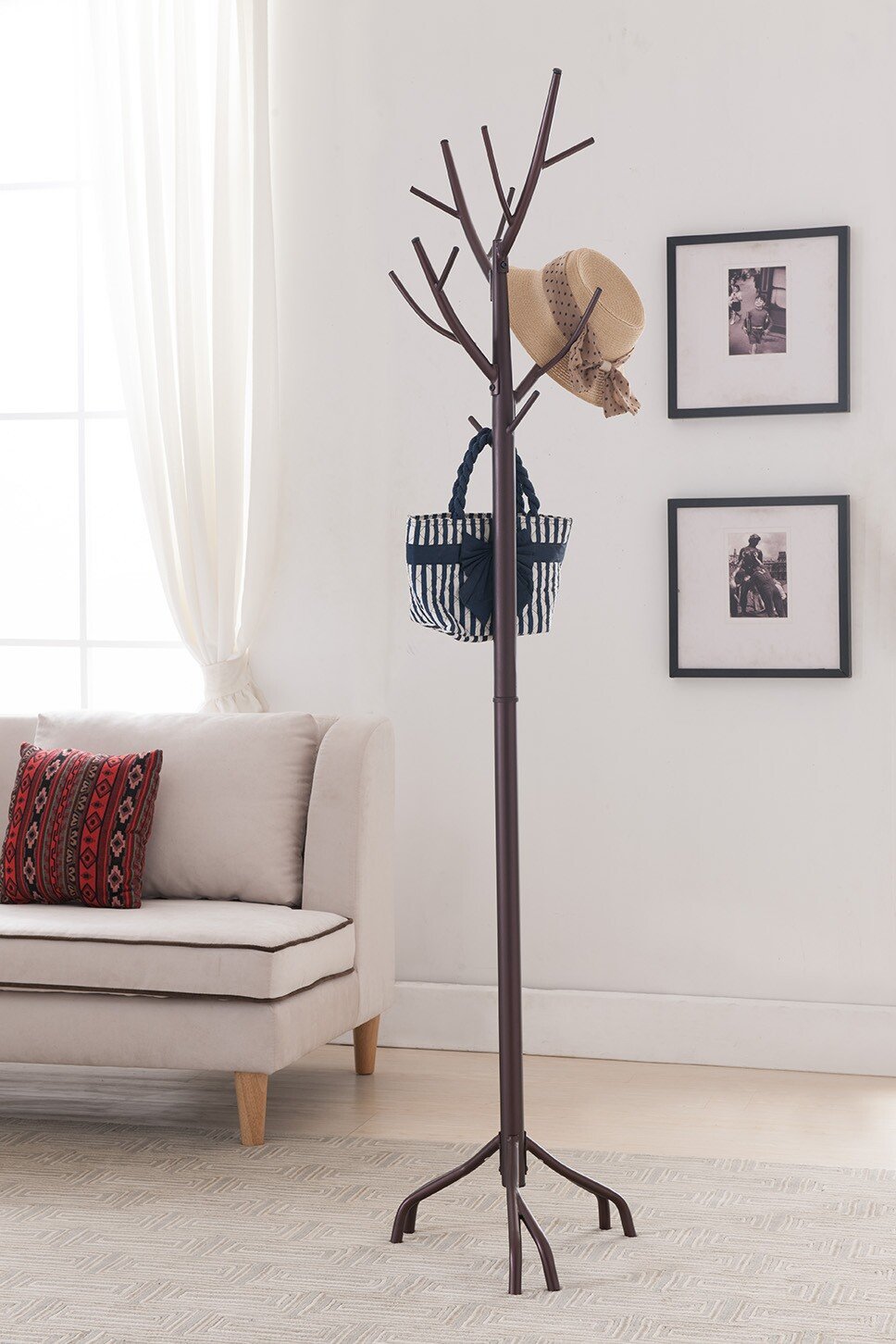 Kings Brand Bronze Finish Metal Hall Tree Coat Hat Rack with Branches
