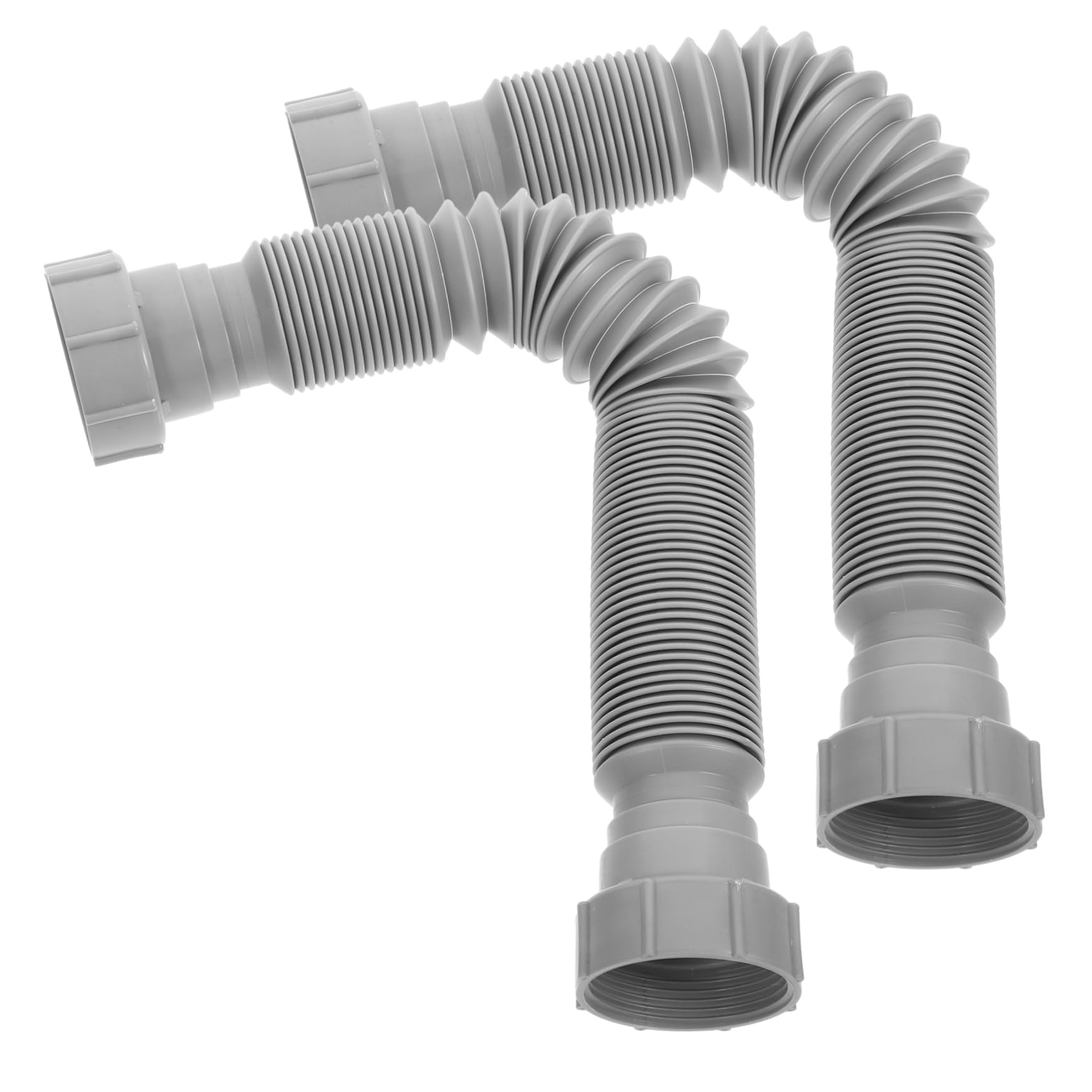 TEHAUX Expandable Flexible Drain Hose for Sink 2 Pack Adjustable Plastic Waste Drain Tubing up to 25.6 Inches Odour-Proof and Easy Installation for Home Plumbing
