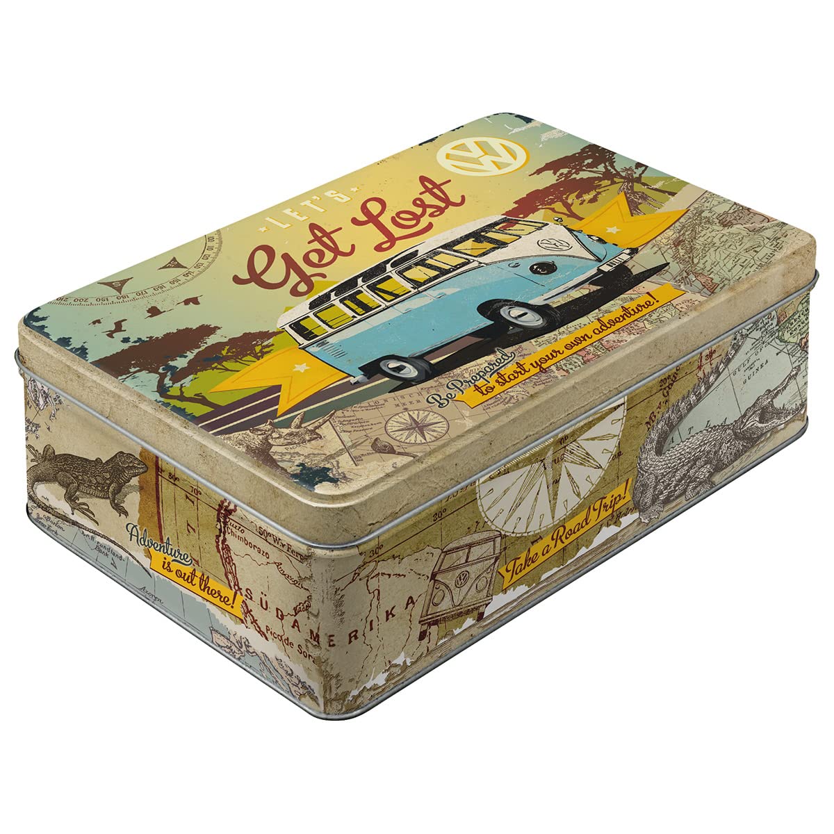 Nostalgic-Art 30701 - Volkswagen - VW Bulli - Let's Get Lost, Storage Tin Box Flat