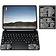 SYNERLOGIC Keyboard Shortcut Vinyl Sticker - Compatible with iPad Pro Keyboard - 2-Part Durable Laminated Sticker, no-Residue Adhesive, for Any iPad OS (Black)