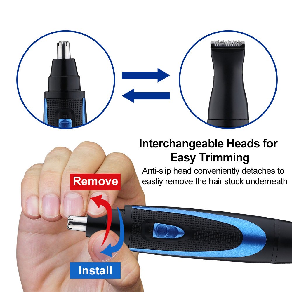 LUUKMONDE Trimmer e basette per capelli orecchie naso elettrico Clipper 420 Tritas per orecchie e denti piatto Rotary per uomo Batteria