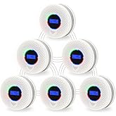 10-Year Battery Wireless Interconnected Smoke and Carbon Monoxide Detector, Smart Interlink Smoke CO Alarm with Digital Display, Fire and CO Combo Alarm for Home (6 Pack)