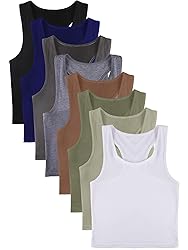 8 Pcs Women Basic Crop Tank Tops Sleeveless