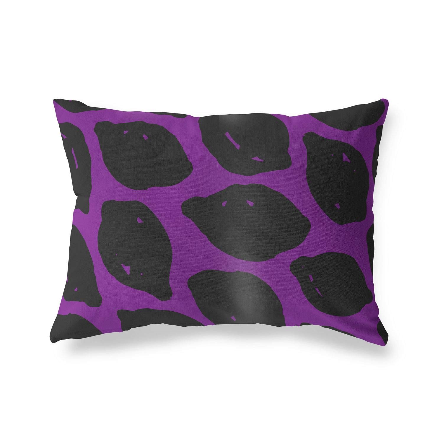 BonaMaison Decorative Cushion Cover, Purple-Black Throw Pillow Covers, Home Decorative Pillowcases for Livingroom, Sofa, Bedroom, Size: 45X60 Cm - Designed and Manufactured in Turkey