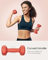 SONGMICS Set of 6 Dumbbells with Storage Stand 1kg 1.5kg 2kg Yellow Orange view 3