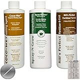 Coco-Wet Organic Wetting Agent, Spray-N-Grow Micronutrients & Bill's Perfect Fertilizer (Pack of 3 - 8 oz Bottles) + Twin Canaries Chart & Pipette
