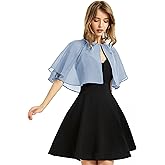 Women's Soft Chiffon Shawl Wraps Shrug for Evening Dress Wedding Cape Bolero Flapper Cover Up