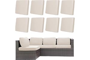 BIETYONE Patio Cushion Covers,Outdoor Couch Covers Replacement,Outdoor Sofa Covers, Suitable for Indoor and Furniture Cushion Covers,Washable Reusable Furniture Protector(Beige,8PCS)