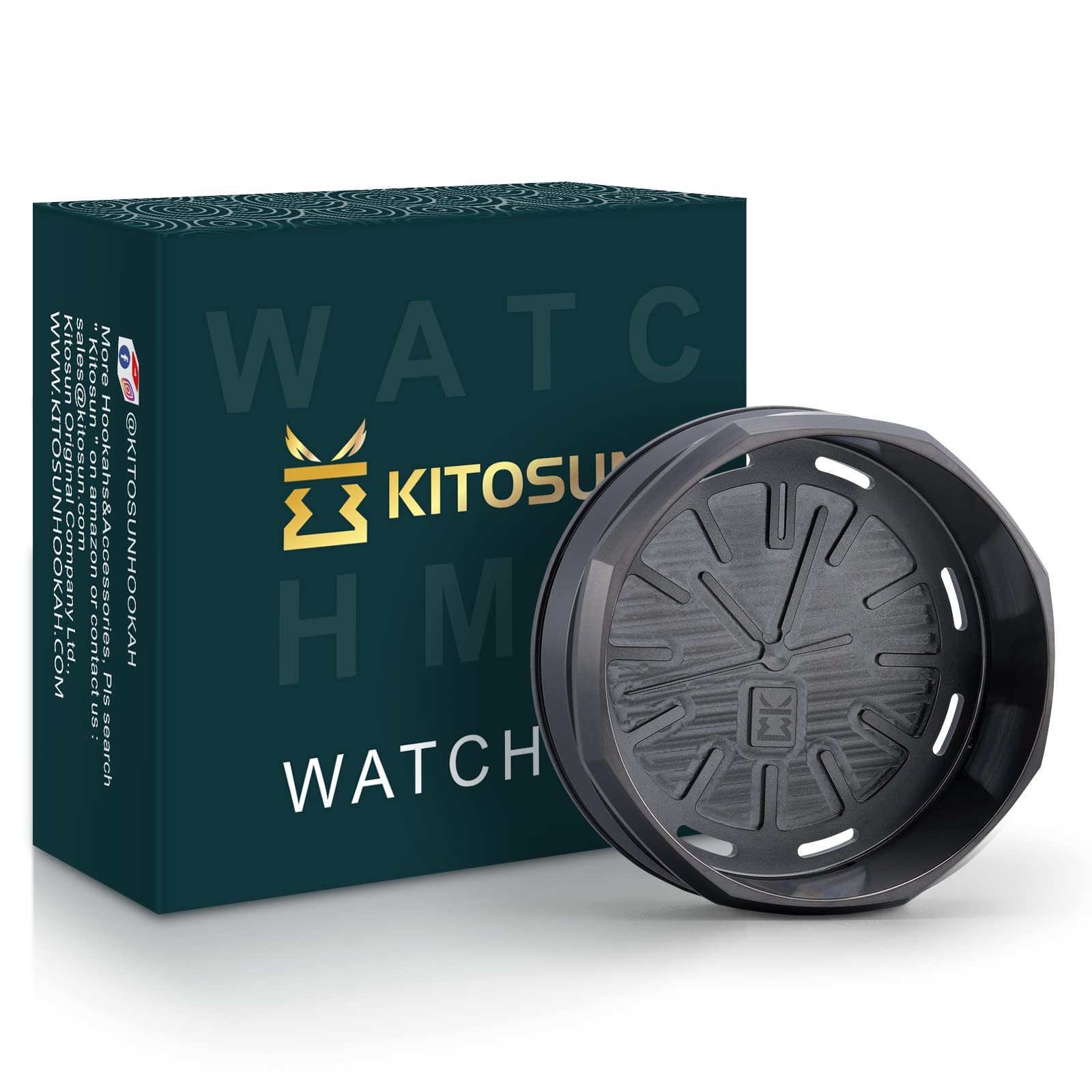 Photo 1 of WatcHMD Charcoal Heat Management Device - Kitosun Stainless Steel HMD Coals Holders Tray, Easy Hold 3 Pieces 26 MM Coconut Charcoals Cubes (APwatcHMD-Gun)