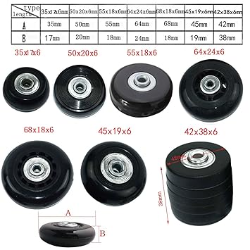 MIAYAYA 2pcs Replacement Luggage Suitcase Scooter Inline Skate