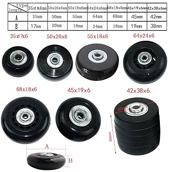 MIAYAYA - Dos ruedas de repuesto para maletas o patines en línea, con rodamientos ABEC 608z