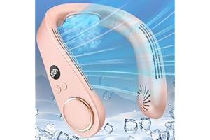 Neck Fans for Women Rechargeable,Bladeless Neck Air Cooler Fan with LED Display,Personal Neck Fan with Cooling Plate Battery 