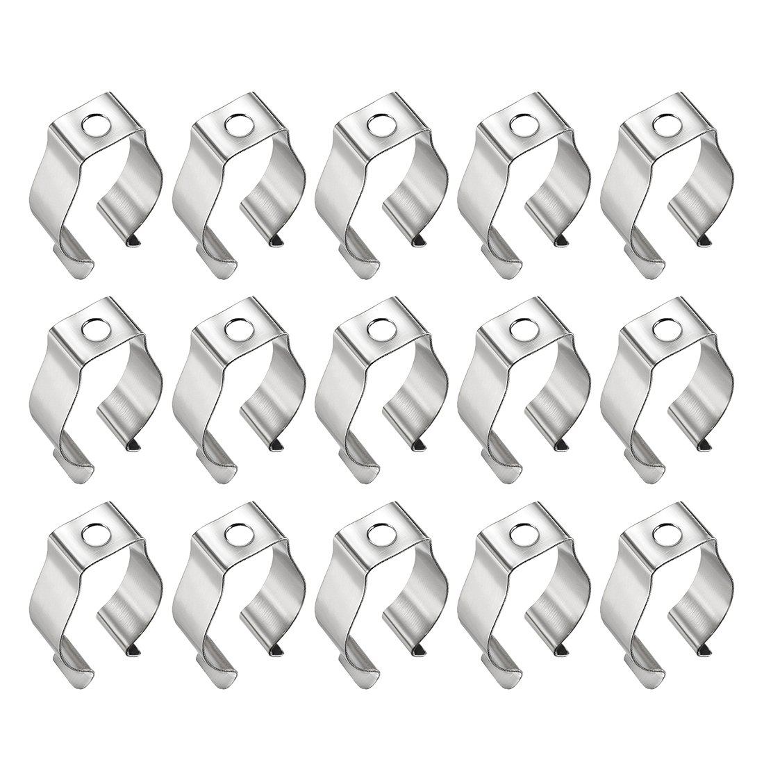 sourcing map T8 U Clips Holder Bracket for LED Light Tube, LED Fluorescent Tube Replacement Mounting Accessories, Nickel-Plated Manganese Steel Lamp Support to Prevent Sagging, Pack of 15