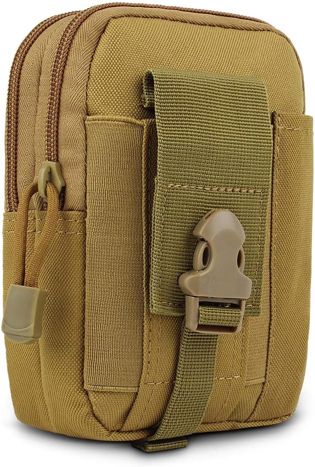 FUNANASUN Tactical Molle Pouch EDC Men Belt Waist Bag Utility Gadget Gear Tool Organizer Pocket with Cell Phone Holster Holder for iPhone 6s/7/X Samsung S8 Pixel Moto Z Force Play