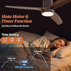 CACI Mall 52 Inch Flush Mount Ceiling Fan with