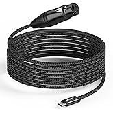 CableCreation XLR to USB C Cable, XLR Female to USB Type C Professional Recording Audio Cable for Microphones to Cellphone, L