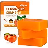 3 PCS Persimmon Soap Bar for Old People Smell, Natural Deodorant Body Face Bar Soap for Body Odor Control, Remove Bad Body Odor, Men & Women Deodorizing, Handmade Body Deeply Cleansing Bar Soap