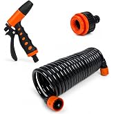 SEAFLO Portable 20' Hosecoil Washdown System, Coiled Hose Spray Gun, Adjustable Nozzle, Marine RV Boat Deck Cleaning System 4-Year Warranty