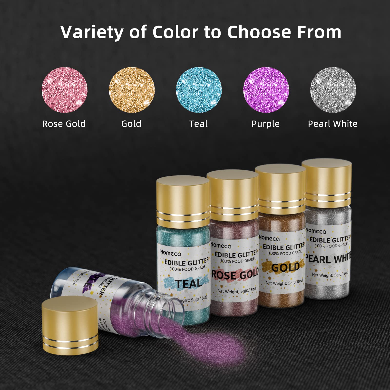 Edible Glitter for Drinks 5g Edible Shimmer for DIY Wine Cocktails Champagne Beverages, Food Grade Coloring Rose Gold Glitter Dust Certified Vegan Gluten Free Nut Free Dye