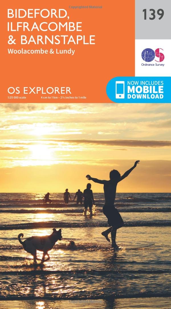 Bideford, Ilfracombe & Barnstaple Map | Woolacombe & Lundy | Ordnance Survey | OS Explorer Map 139 | England | Walks | Hiking | Maps | Adventure