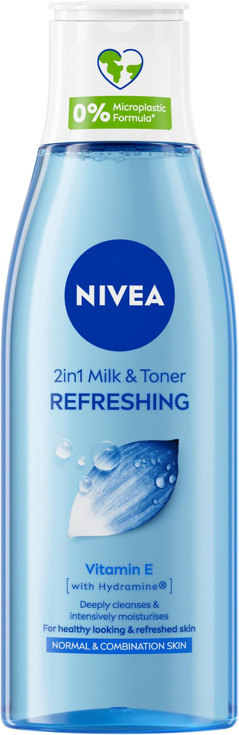 NIVEA 2-in-1 Refreshing Milk Toner 200ml Vitamin E Hydramine Face Cleanser
