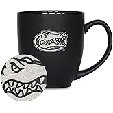 Rico Industries NCAA (D/E/F & G) Standard 15oz Laser Engraved Matte Black Ceramic Bistro Mug - For Hot or Cold Drinks