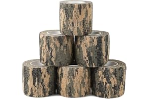 Yoo & Main 12 Roll Camouflage Tape Self Adherent Cohesive Bandage Wrap Rifle Shotgun Camo Wrap Tape Military Camo Stretch Form Bandage