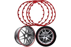Alloy Wheel Protectors,Car Wheel Hub Rim Edge Protector Ring, 4 PCS Automotive Rims Guard Protection Trim, Easy to Install,Al