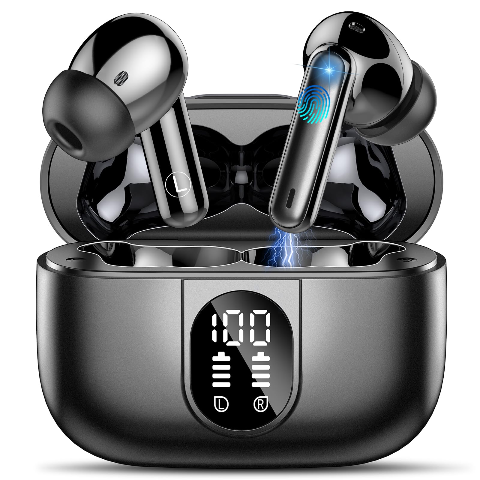 Photo 1 of **BROKEN** Ai Translation Earbuds Real Time, Simultaneous Interpretation Translator Earbuds with 6 Translation Modes/164 Languages, No Subscription Translatior Headphones, Carbon Black